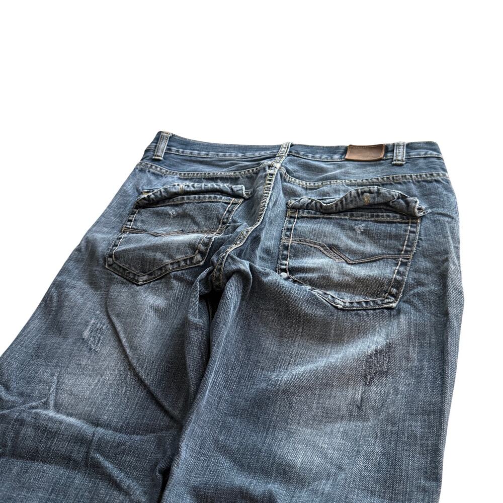 Red Camel Denim Blue Wash Baggy Jeans Men’s Wide Leg Y2K Distressed